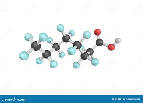 3d Structure of Perfluorooctanoic Acid, Also Known As C8 Stock ...