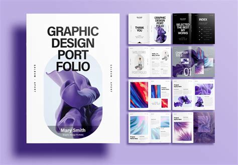 Free InDesign Minimal Graphic Design Portfolio Layout Template