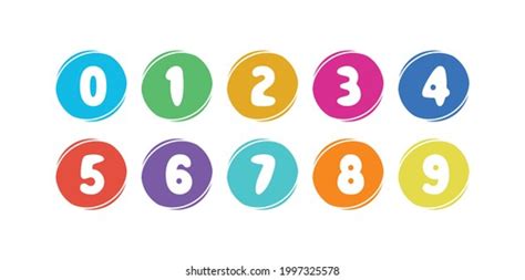 Colorful Numbers Set Vector Using Circle Stock Vector (Royalty Free ...