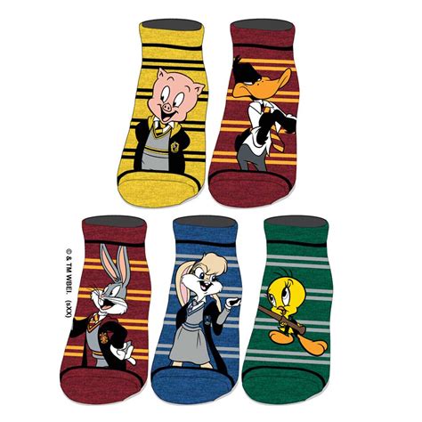 Bioworld Merchandising. Looney Tunes Characters 5 Pair Ankle Socks