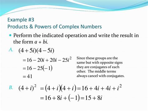 Complex Numbers Examples