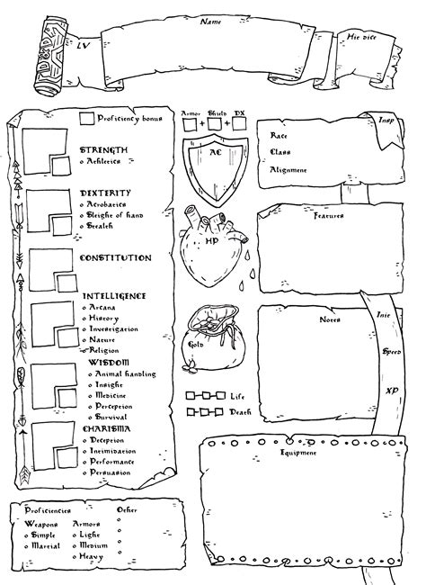 Dnd Printable Character Sheets - Printable Word Searches