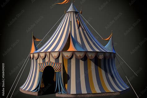 cartoon fun circus tent generative ai illustration Stock Illustration ...