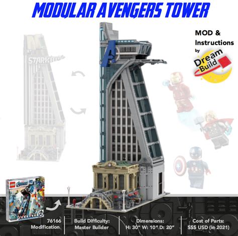 LEGO MOC Modular Avengers Stark Tower From Marvel Avengers, 48% OFF