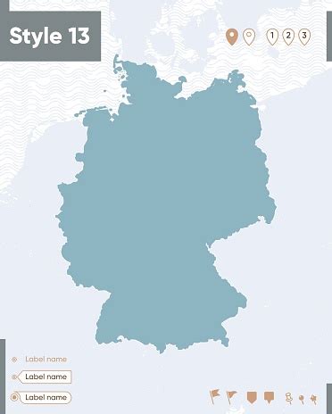 Jerman Peta Dengan Air Perbatasan Nasional Dan Negaranegara Tetangga ...