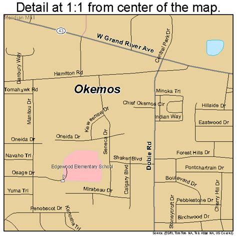 Okemos Michigan Street Map 2660340