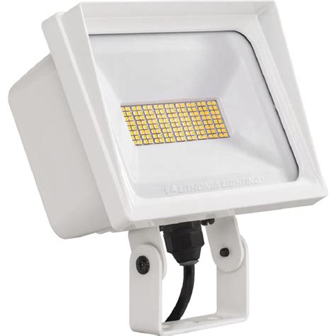 Lithonia Lighting QTE 40-Watt White Outdoor Integrated LED Flood Light ...