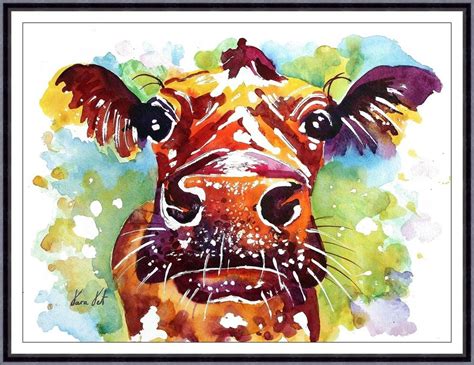 COW Original Watercolor Painting Original Art Print | Etsy