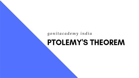 Ptolemy's theorem - YouTube