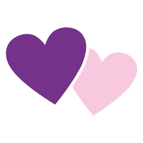 Pink Purple Hearts Icon PNG & SVG Design For T-Shirts