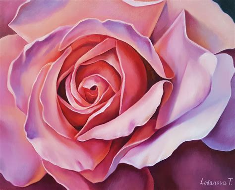 Rose Acrylic Painting Flower on Canvas | Etsy