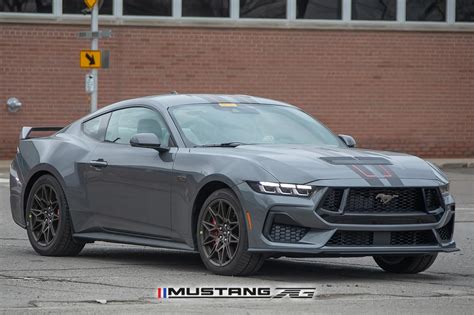 Red & Black Stripes Spied on Carbonized Gray 2024 Mustang GT w/Bronze Appearance Package ...