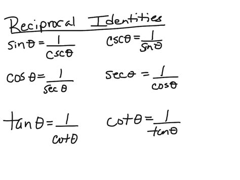 Reciprocal identities | Math | ShowMe