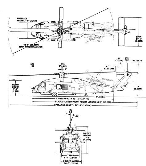 Sikorsky SH-60B Seahawk Blueprint - Download free blueprint for 3D modeling