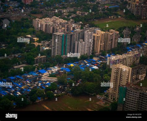 Aerial view of Mumbai city from airplane. Cityscape of Mumbai Stock ...