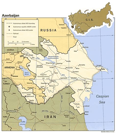 Maps of Azerbaijan | Detailed map of Azerbaijan in English | Tourist ...