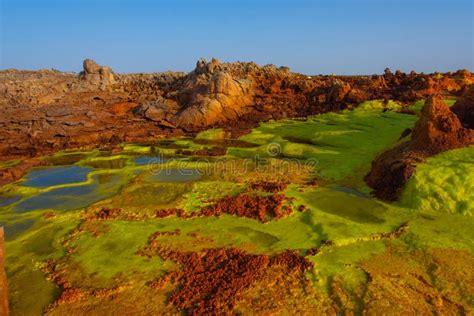 Colorful Ponds of Dallol Desert, Ethiopia Stock Image - Image of ...