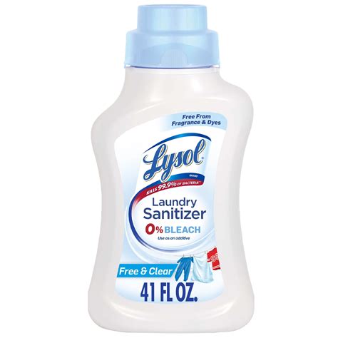 Lysol Laundry Sanitizer, Free & Clear, 41 oz, Eliminates Odors and ...