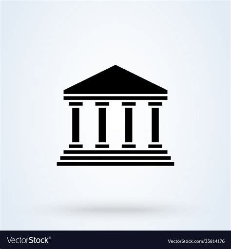 E-banking or bank building sign icon or logo Vector Image