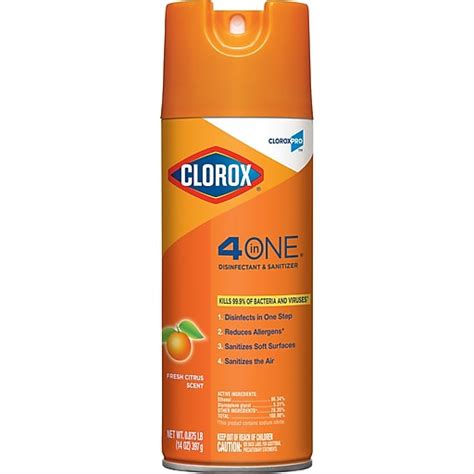 Clorox® 4-in-1 Disinfectant and Sanitizer Spray, 14 oz. at Staples