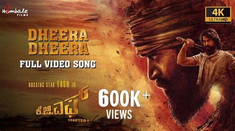 Dheera Dheera - Full Video Song (4K) | KGF Chapter 1 - Kannada | Yash ...