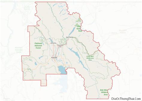 Map of Flathead County, Montana - Thong Thai Real