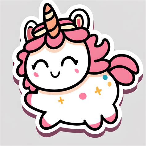 Cute Unicorn Sticker · Creative Fabrica