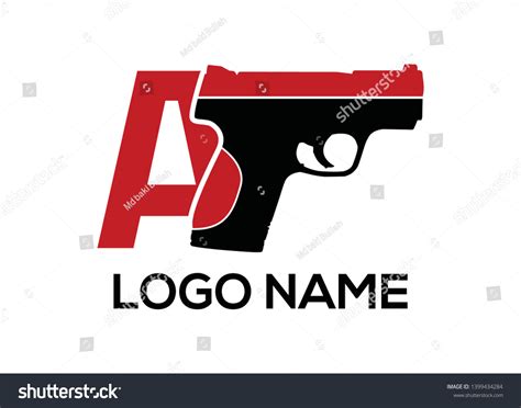 Pistol Logo Label Pistol Emblem Design Stock Vector (Royalty Free ...