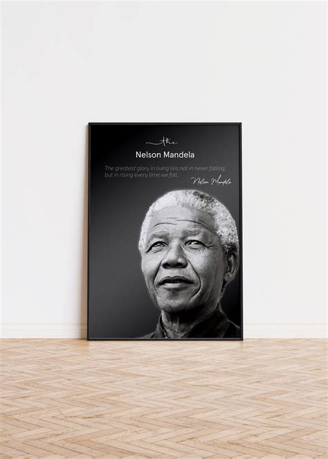 Nelson Mandela Inspirational Quote Poster Human Rights Wall Art for ...