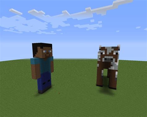 Steve ( BLEEDING STEVE, RUNNING STEVE AND COW ADDED!) [3D Pixel art ...