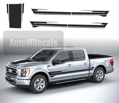 FORD F-150 2021 - 2022 HOOD AND SIDE BODY VINYL DECALS STRIPES STICKERS ...