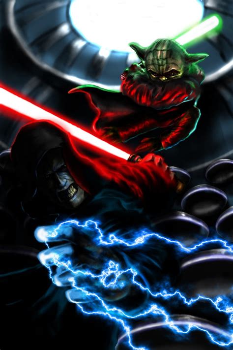 Yoda vs lord sidious, dark side, darth sidious, jedi, light side ...