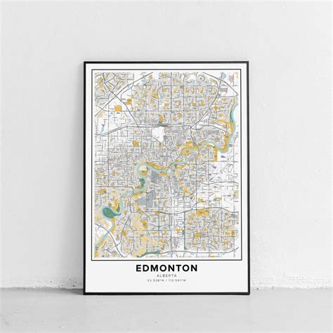 Edmonton Map Print Street Names Edmonton Print Printable Map - Etsy