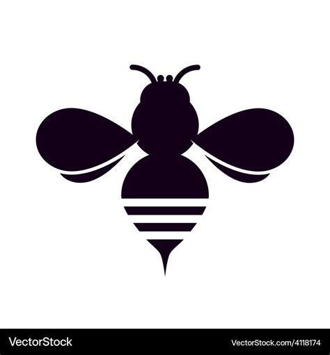 Bee silhouette Royalty Free Vector Image - VectorStock