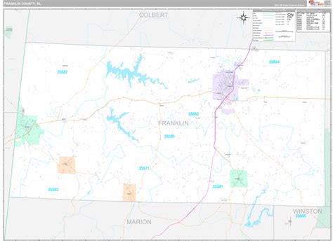 Franklin County, AL Wall Map Premium Style by MarketMAPS - MapSales