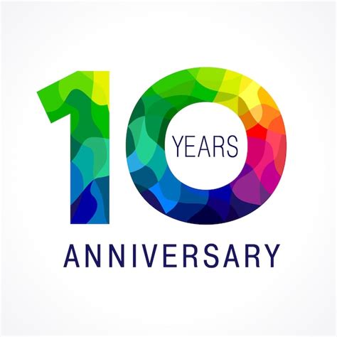 Premium Vector | 10 th anniversary numbers. 10 years old logotype ...