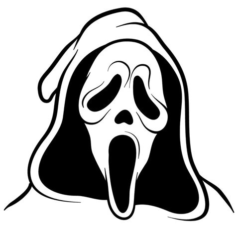 How to draw Ghostface (the Scream Mask) - Sketchok drawing guides