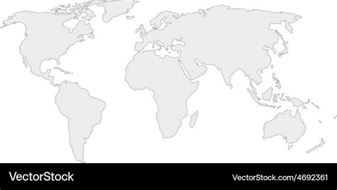 World map outline Royalty Free Vector Image - VectorStock