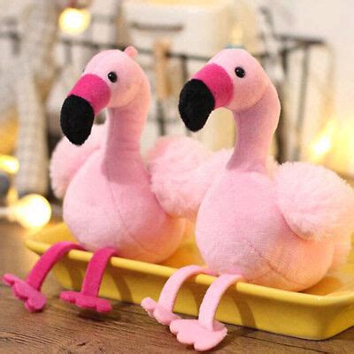 Lovely Flamingo Plush Toy Keychain Ring Pendant Soft Toy Key Ring ...