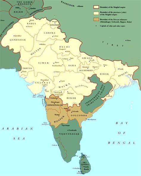 Map of the provinces of Mughal Empire | History of Pashtuns ...