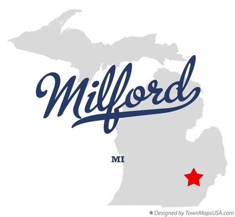 Map of Milford, MI, Michigan