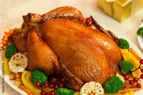 Christmas Turkey Dinner Stock Photo | Adobe Stock