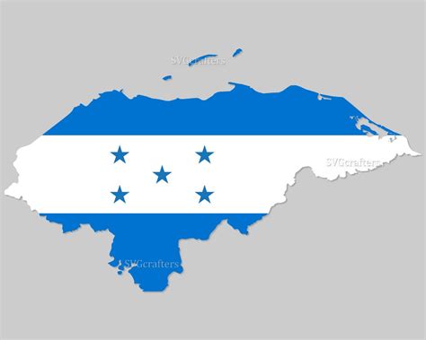 Honduras Flag Map Svg Png, Honduras Flag Svg, Honduras Flag Vector ...