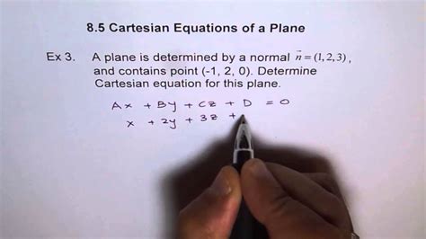 Find Cartesian Equation of Plane Ex3 - YouTube