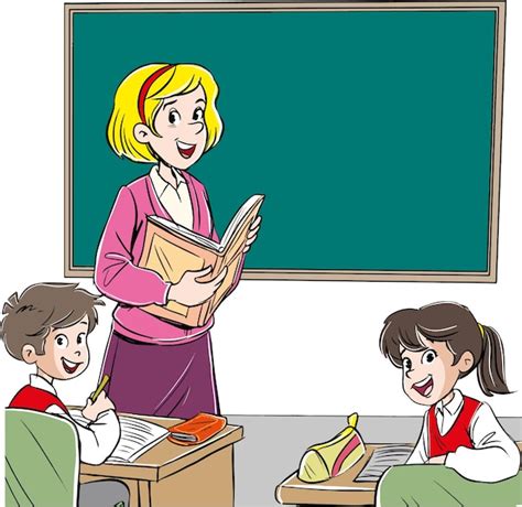 Premium Vector | Classroom student and teacher cartoon vector illustration