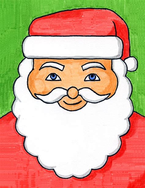 How to Draw Santa Claus Face Step by Step - Birtwistle Beeptund