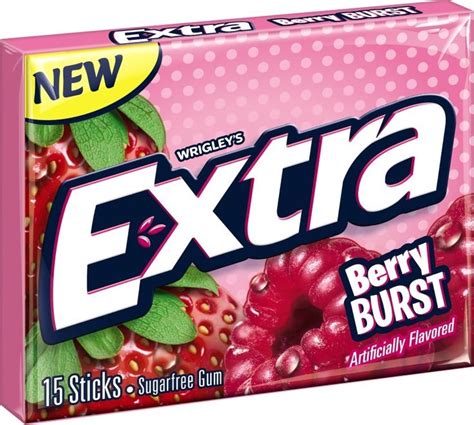 Extra Gum Berry Burst Flavor Sugar Free Gum | Gum flavors, Extra gum ...