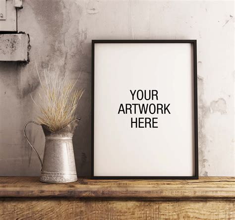 Free Industrial Interior Poster Frame Mockup (PSD)