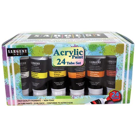 Acrylic Paint Tubes, 22ml, 24 Count - SAR230524 | Sargent Art Inc. | Paint