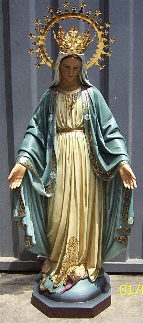 Our Lady of Grace Statue with Glass Eyes 60 Inches | Blessed mother ...